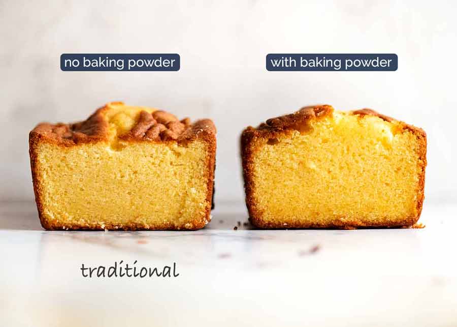 在蛋糕上加入或不加入发酵粉