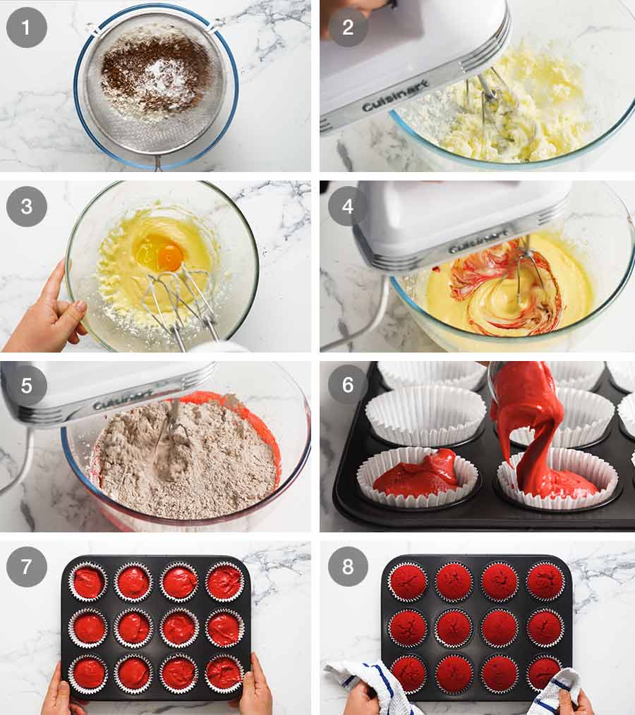 如何制作红丝绒纸杯蛋糕